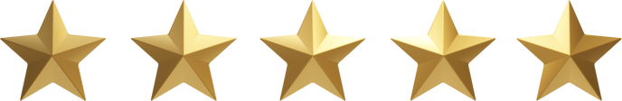 3D gold five stars